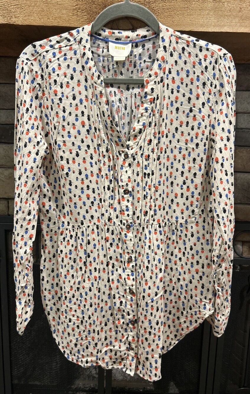 Women’s MAEVE Anthropologie Calia Tunic Top Hat Shirt Size 8 *B5